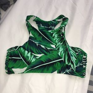 Cupshe green with tropical 🌴 bathing suit TOP